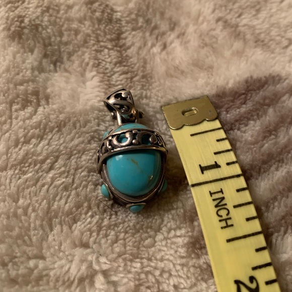 Sterling Silver Genuine Turquoise Pendant - Picture 6 of 6